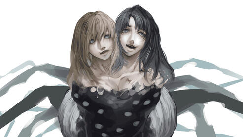 Coloured half body sketch - OC art