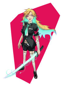 Coloured full body sketch - OC art